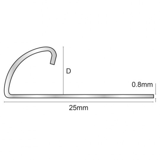 SQ-veida flīžu ārējā līste 2,5m/6*6/tērauds