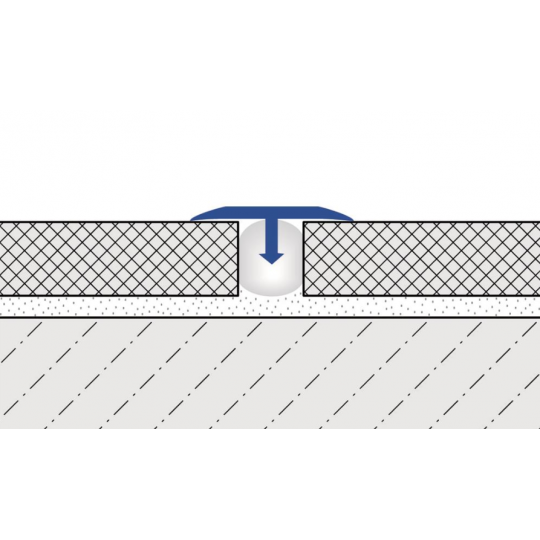 T-veida profils 2,5m/25*7/matēts sudrabs .