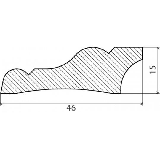 Koka grīdlīste 2,4m/15*47/ozols Koka grīdlīste 2,4m/15*47/ozols