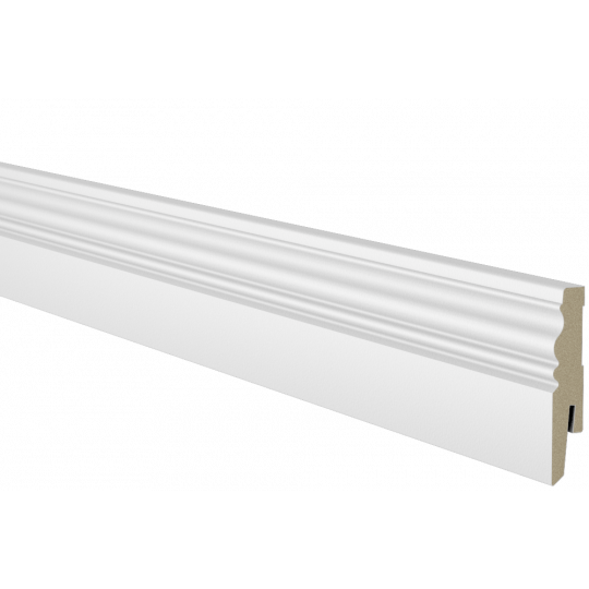 MDF grīdlīste 2,44m/18*100/balta MDF grīdlīste 2,44m/18*100/balta
