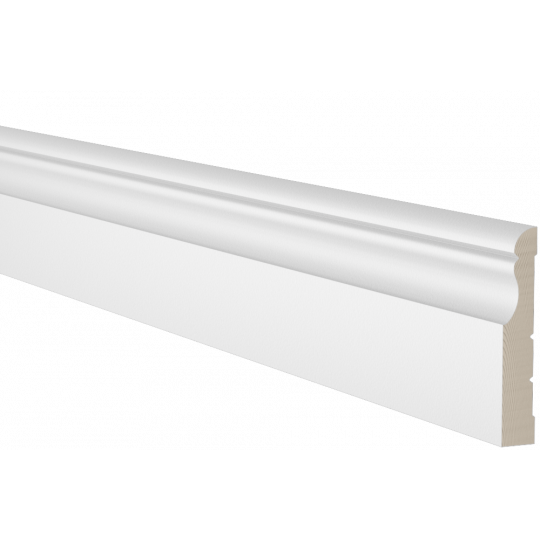 Koka grīdlīste 2,7m/21*120/balta Koka grīdlīste 2,7m/21*120/balta