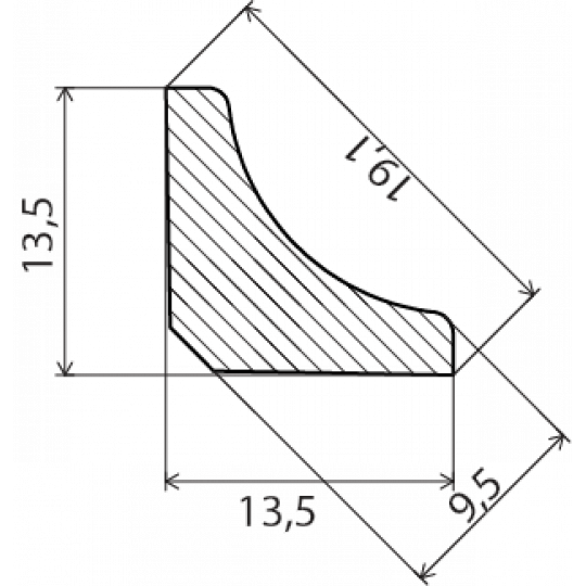 Koka iekšējā stūrlīste 2,1m/14*14/priede Koka iekšējā stūrlīste 2,1m/14*14/priede