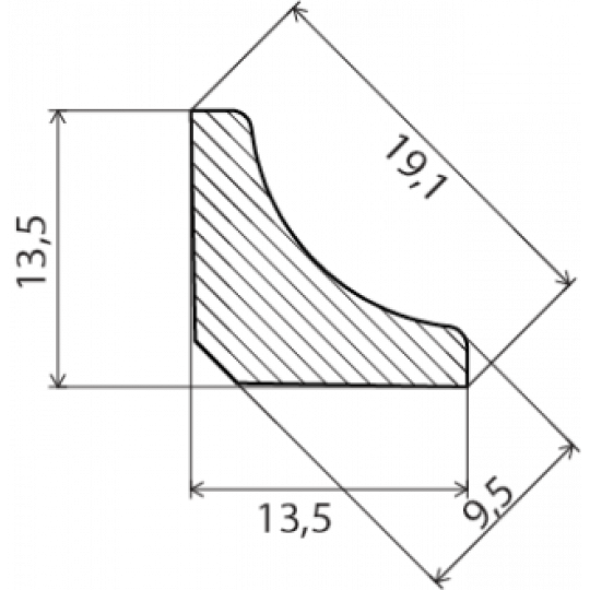 Koka iekšējā stūrlīste 2,4m/14*14/ozols Koka iekšējā stūrlīste 2,4m/14*14/ozols