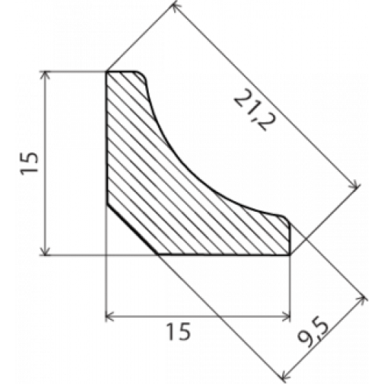 Koka iekš.stūrlīste 2,7m/15*15/krās.baltā Koka iekš.stūrlīste 2,7m/15*15/krās.baltā