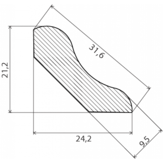 Koka iekš. stūrlīste 2,4m/22*25/priede līmēta SL2225MA Koka iekš. stūrlīste 2,4m/22*25/priede līmēta SL2225MA