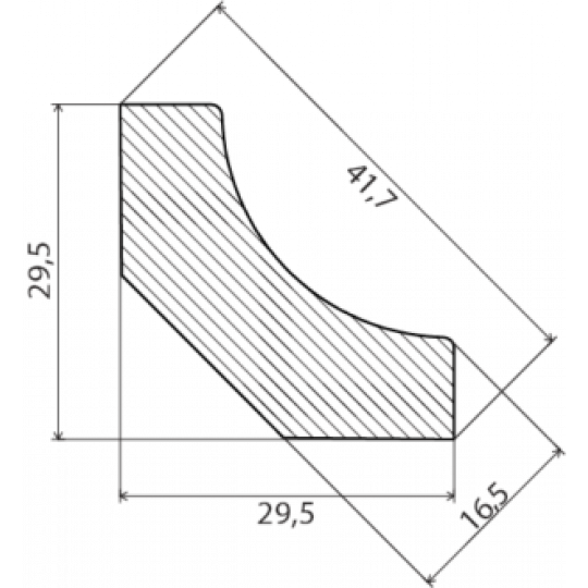 Iekšējā stūrlīste 2,7m/30*30/priede salīmēta SL3030MA