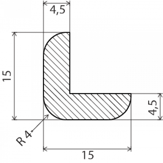 Koka ārējā stūra līste 2,4m/15*15/priede Koka ārējā stūra līste 2,4m/15*15/priede