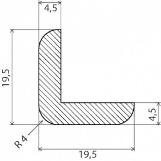 Koka ārējā stūra līste 2,1m/20*20/priede Koka ārējā stūra līste 2,1m/20*20/priede