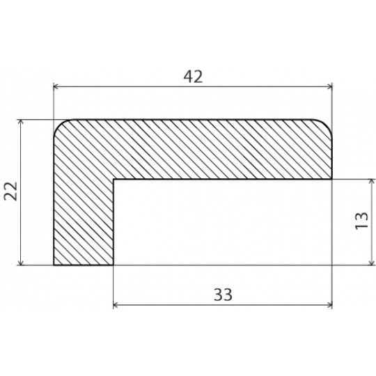 MDF ārējā stūra līste 2,44m/22*42/MDF balta MDF ārējā stūra līste 2,44m/22*42/MDF balta