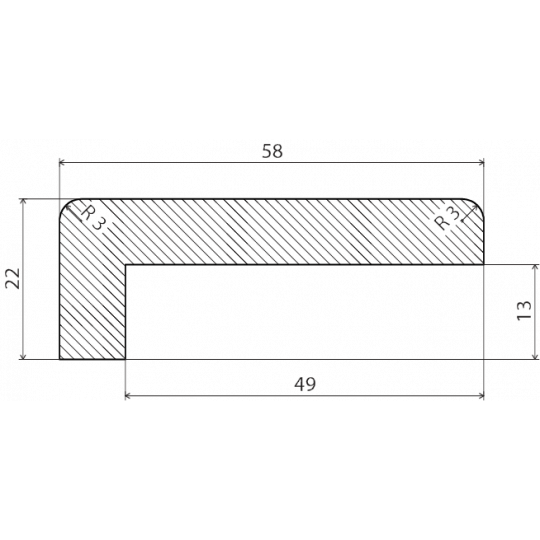 MDF ārējā stūra līste 2,40m/22*58/MDF balta MDF ārējā stūra līste 2,40m/22*58/MDF balta