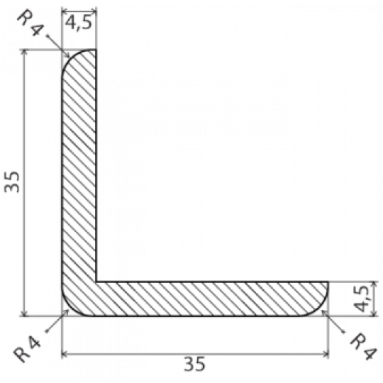 Koka ārējā stūra līste 2,1m/35*35/priede Koka ārējā stūra līste 2,1m/35*35/priede