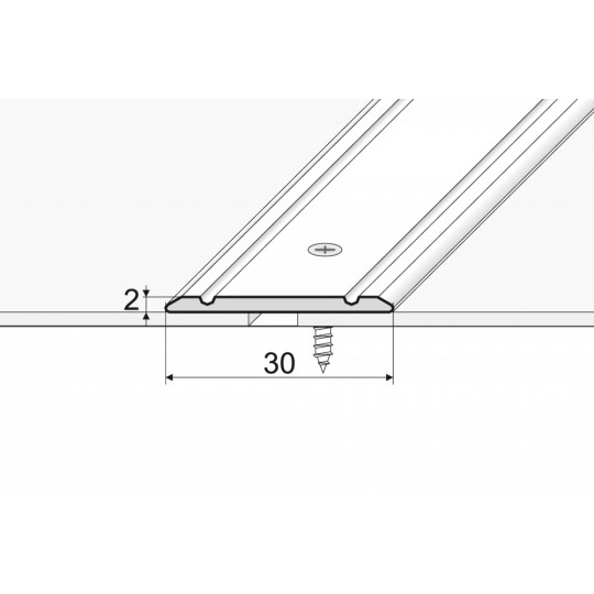 Grīdas profils 0,93m/30*2/sudrabs matēts