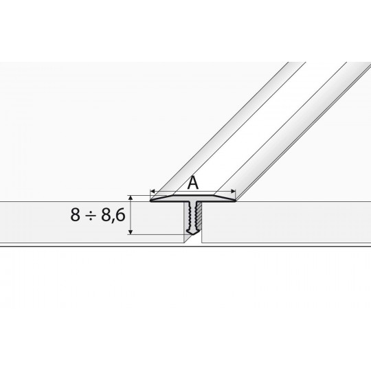 T-profils 3,0m/13*9/zelts matēts