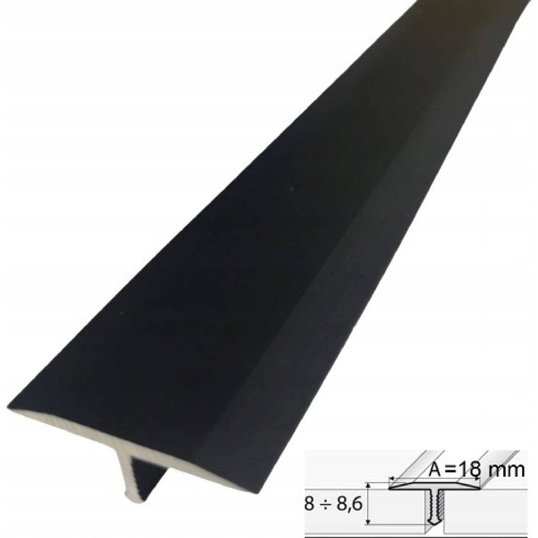Effector T-profils 3,0m/18*9/melns A55 005