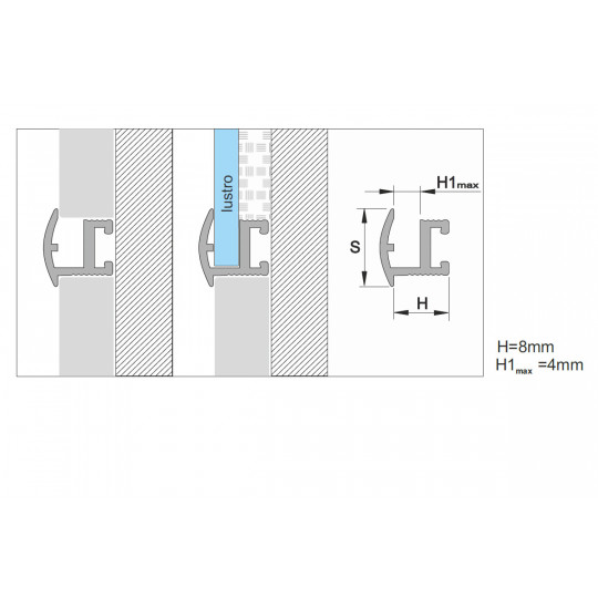 Profils spogulim 2,5m/10*11/zelts Profils spogulim 2,5m/10*11/zelts