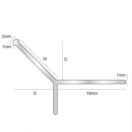 Flīžu stūra profils 2,5m/15*10/matēts melns 