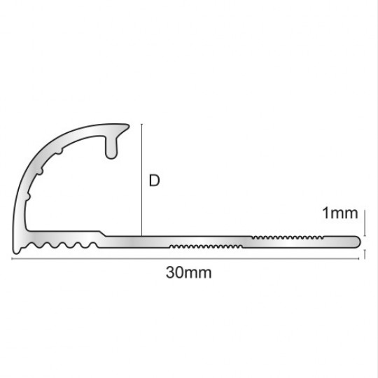 Flīžu ārējais profils 2,5m/10*10/slīpēts varš 