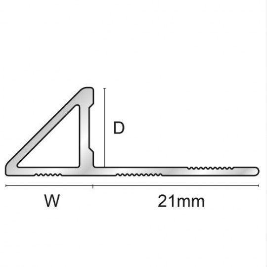 Flīžu trijstūra apmale 2,7m/11*10/spīdigs sudrabs..