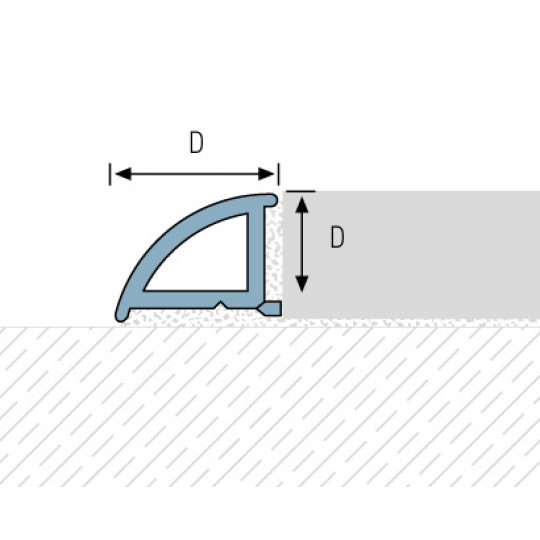 Flīžu ārējais profils PVC 2,5m/6*8/ Flīžu ārējais profils PVC 2,5m/6*8/