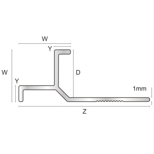 Flīžu profils 2,5m/13*12/sudrabs spīdīgs Flīžu profils 2,5m/13*12/sudrabs spīdīgs