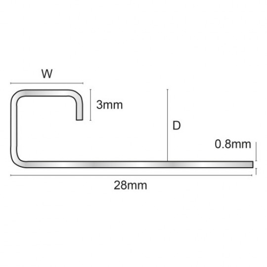 Tērauda flīžu profils 2,5m/10*10/tērauda melns 