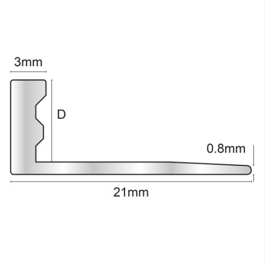 Flīžu profils 2,5m/3*8/spīdigs varš 