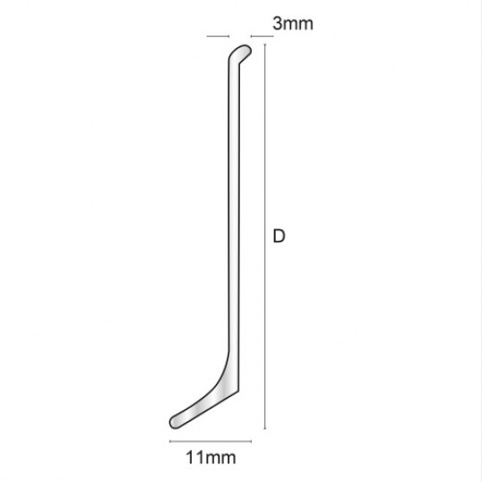 Grīdlīste 2,7m/60*11/sudrabs matēts,pašlīm Grīdlīste 2,7m/60*11/sudrabs matēts,pašlīm