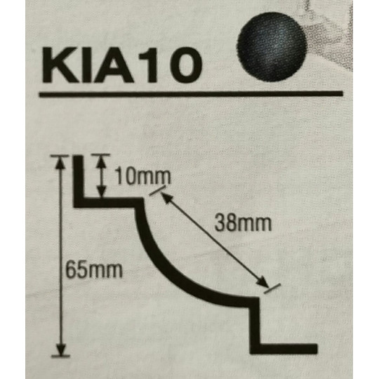 Iekš.profils 2,5m/10*38/balts Iekš.profils 2,5m/10*38/balts