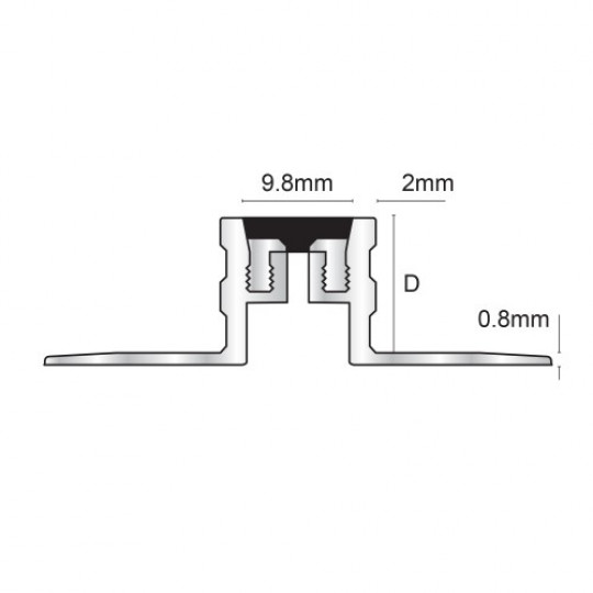 Deformācijas šuve 2,5m/10*13,8/melnā Deformācijas šuve 2,5m/10*13,8/melnā