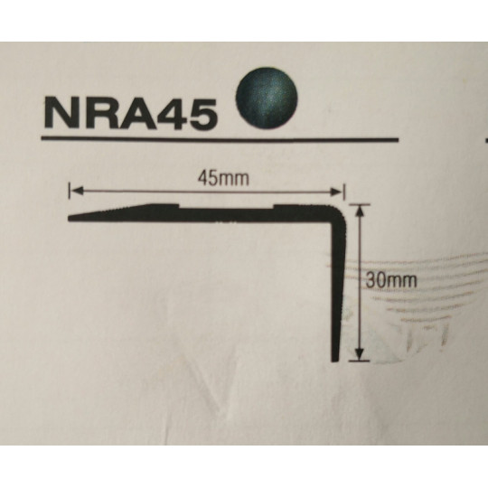 Ieliktnis kāpņu profilam 2,6m/45*1,5/pelēks.NRA605.80 Ieliktnis kāpņu profilam 2,6m/45*1,5/pelēks.NRA605.80