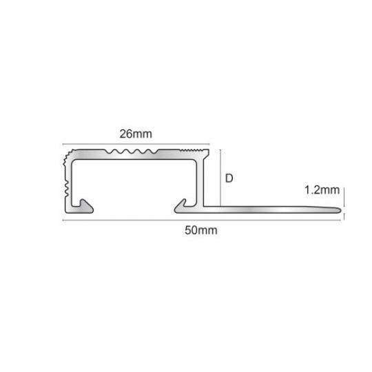 Kāpņu profils 0,92m/26*10/sudrabs matēts Kāpņu profils 0,92m/26*10/sudrabs matēts