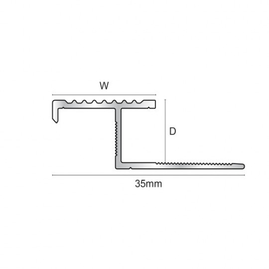 Kāpņu profils 2,8m/19*10/sudrabs anod. Kāpņu profils 2,8m/19*10/sudrabs anod.