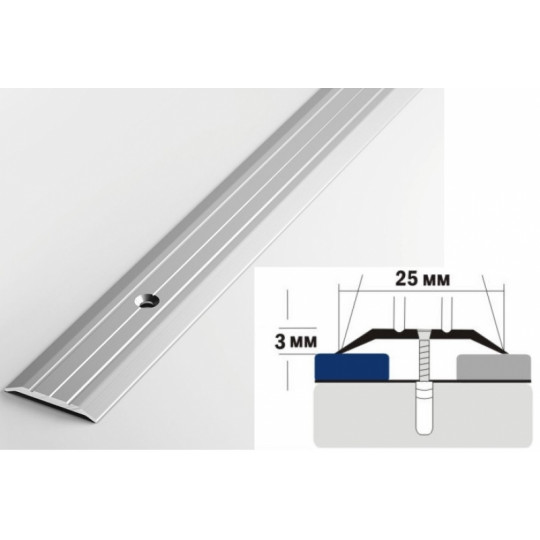 Grīdas profils 2,8m/25*2/sudrabs spīdīgs Grīdas profils 2,8m/25*2/sudrabs spīdīgs