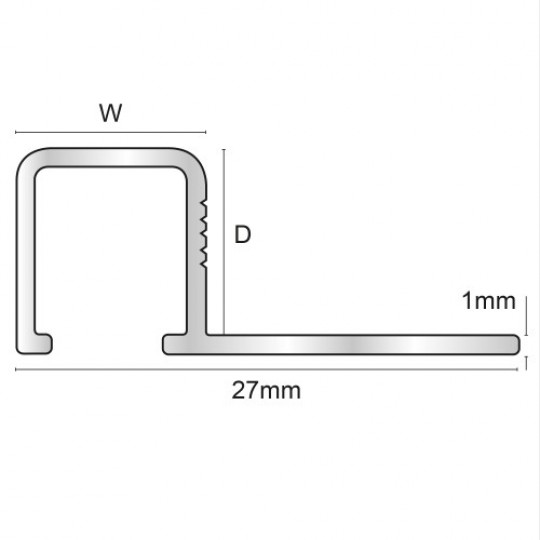 Flīžu profils Q-veida 2,5m/10*10/sudrabs matēts Flīžu profils Q-veida 2,5m/10*10/sudrabs matēts