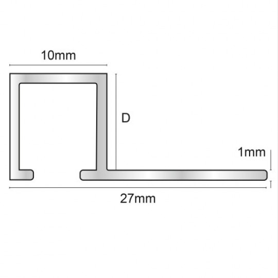 Flīžu līste 2,5m/10*12/slīpēts melns Flīžu līste 2,5m/10*12/slīpēts melns