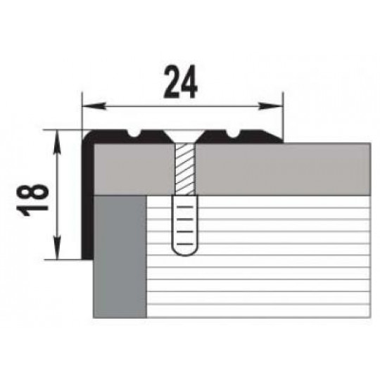 Kāpņu profils 2,7m/24*18/sudrabs matēts