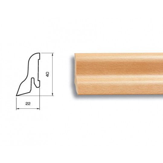 MDF grīdlīste 2,5m/40*22/kļava Garda MDF grīdlīste 2,5m/40*22/kļava Garda